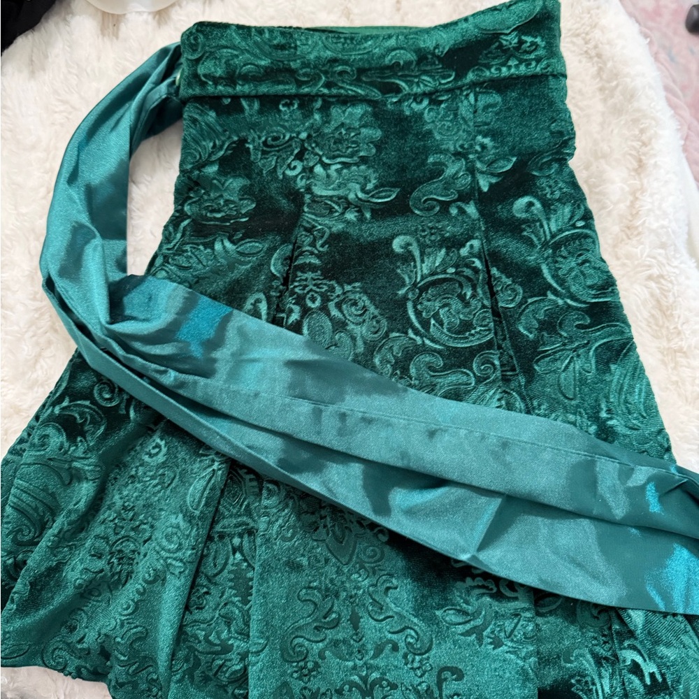 Sugar Thrillz Dolls Kill December Dilemma Mini Skirt - Emerald Green Large - Picture 6 of 9